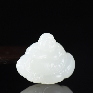 籽料和田白玉弥勒佛吊坠