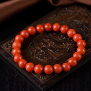 8.5mm柿子红南红单圈手串