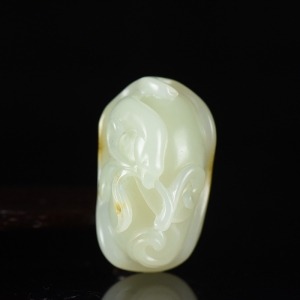 籽料和田白玉我如意吊坠