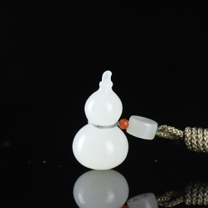山流水料和田白玉葫芦吊坠