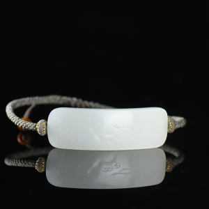 籽料和田白玉年年有余手排手绳