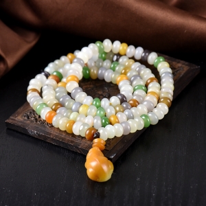 山料和田玉多宝算盘珠多圈手串