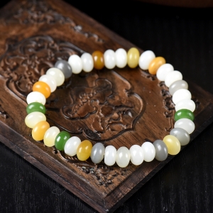 山料和田玉多宝单圈手串