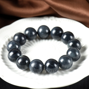 18mm山料和田玉青花单圈手串