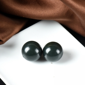 20mm山料和田青玉圆珠配件（单件）