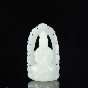 山料和田白玉观音吊坠