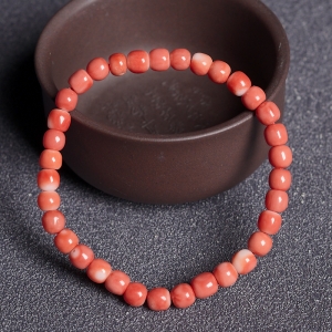 MOMO珊瑚桶珠单圈手串