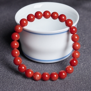 8mm阿卡珊瑚单圈手串