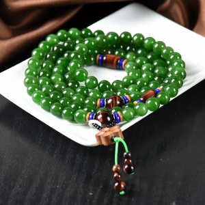 8mm山料和田碧玉108佛珠