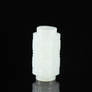 籽料和田白玉玉琮吊坠