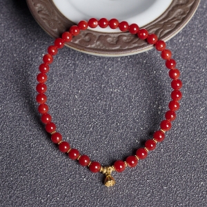 4mm阿卡牛血红珊瑚单圈手串