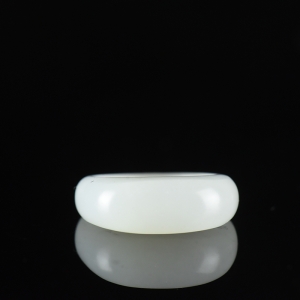 籽料和田白玉面包指环