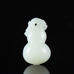 籽料和田白玉龙头福禄吊坠