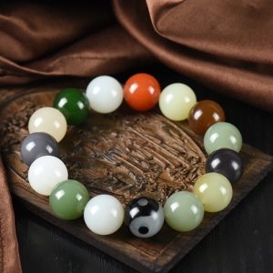 12mm和田玉多宝单圈手串