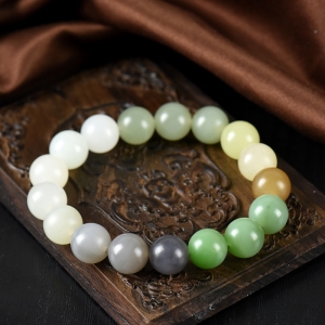 11mm山料和田玉多宝单圈手串