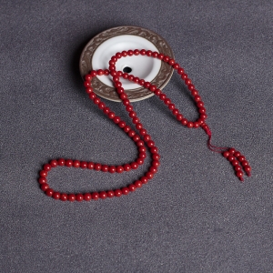 5.5mm沙丁牛血红珊瑚108佛珠