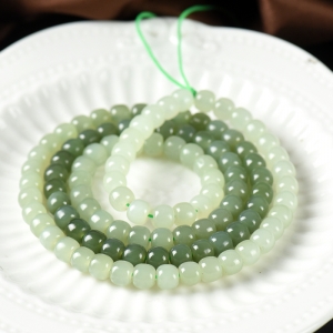 山料和田玉晴水色渐变108佛珠