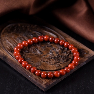 6mm锦红南红单圈手串