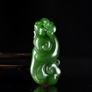 山料和田碧玉如意吊坠