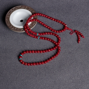 6mm阿卡牛血红珊瑚108佛珠