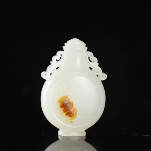 山流水料和田白玉平安吊坠