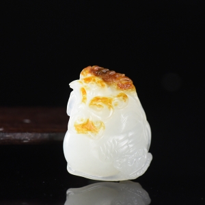 籽料和田白玉鸡吊坠