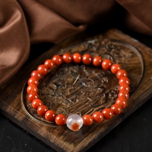 6.5mm柿子红南红单圈手串