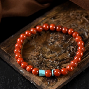 6mm锦红南红单圈手串