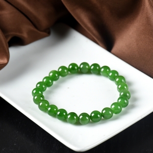 8mm山料和田碧玉单圈手串