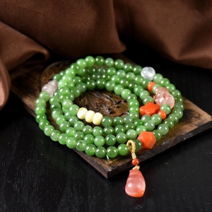 6mm山料和田碧玉多圈手串
