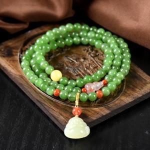 6mm山料和田碧玉多圈手串