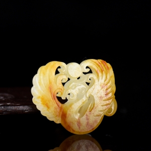 籽料和田玉凤凰吊坠