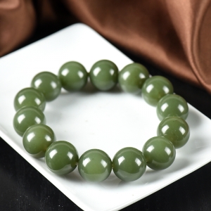 15.5mm山料和田青黄口料单圈手串