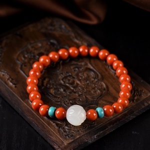 6.5mm柿子红南红单圈手串