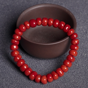 沙丁珊瑚算盘珠单圈手串