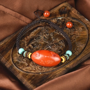 柿子红南红荷塘清趣手绳