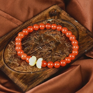 6.5mm冰红南红单圈手串