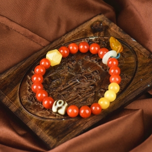 8mm柿子红南红单圈手串