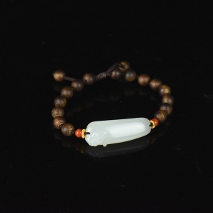 籽料和田白玉荷花手绳