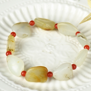 籽料和田玉原石单圈手串