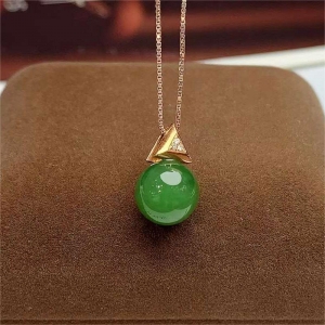 18K碧玉圆珠吊坠