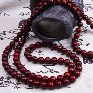 12mm鸡血红小叶紫檀108佛珠