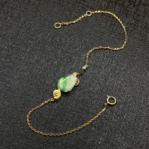 18k冰种飘翠翡翠如意手链