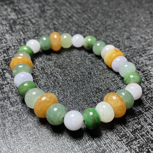 糯冰种翡翠多宝手串