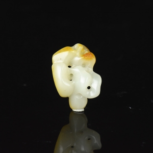 籽料和田白玉太湖石吊坠