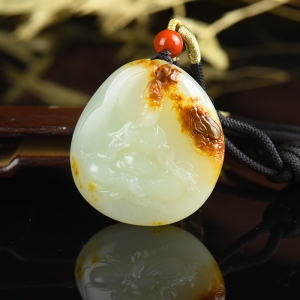 籽料和田白玉观音吊坠