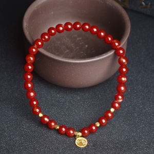 5mm阿卡牛血红珊瑚单圈手串