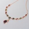 天然彩色碧玺晚装项链 - 红掌柜