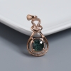 巴西天然18K金镶钻绿色碧玺吊坠 - 红掌柜
