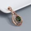 18K金镶钻绿色碧玺吊坠 - 红掌柜